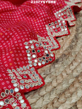  Modal silk Bandhani With Zardoji Gotapatti Work Saree