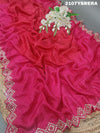 Modal silk Bandhani With Zardoji Gotapatti Work Saree in red colour