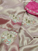  Tissue silk Bollywood With Kolkata Zardoji Work Saree 