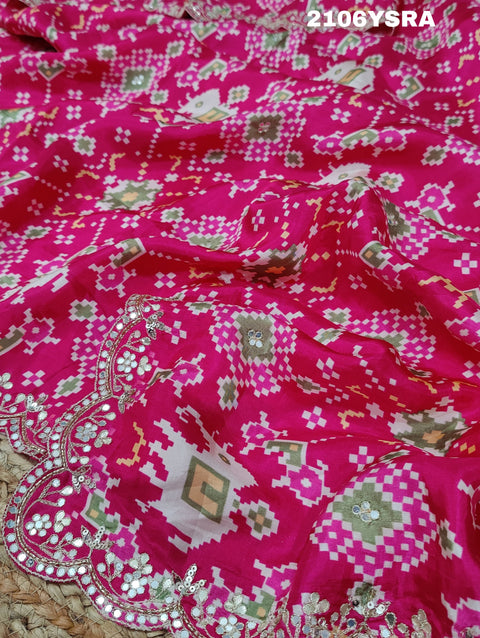 KcPc New Patola silk Ikket Patola With Jaipuri Gotapatti  Work Saree ANT