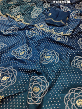  Modal Silk Bandhani With Pitan Gotapatti Worksaree in blue colour