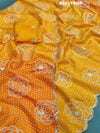  Silk Bandhani With Pitan Gotapatti Worksareein yellow colour