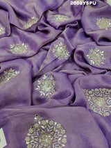  Silk Cut Dana Work With Bollywood Style Saree in purple colour
