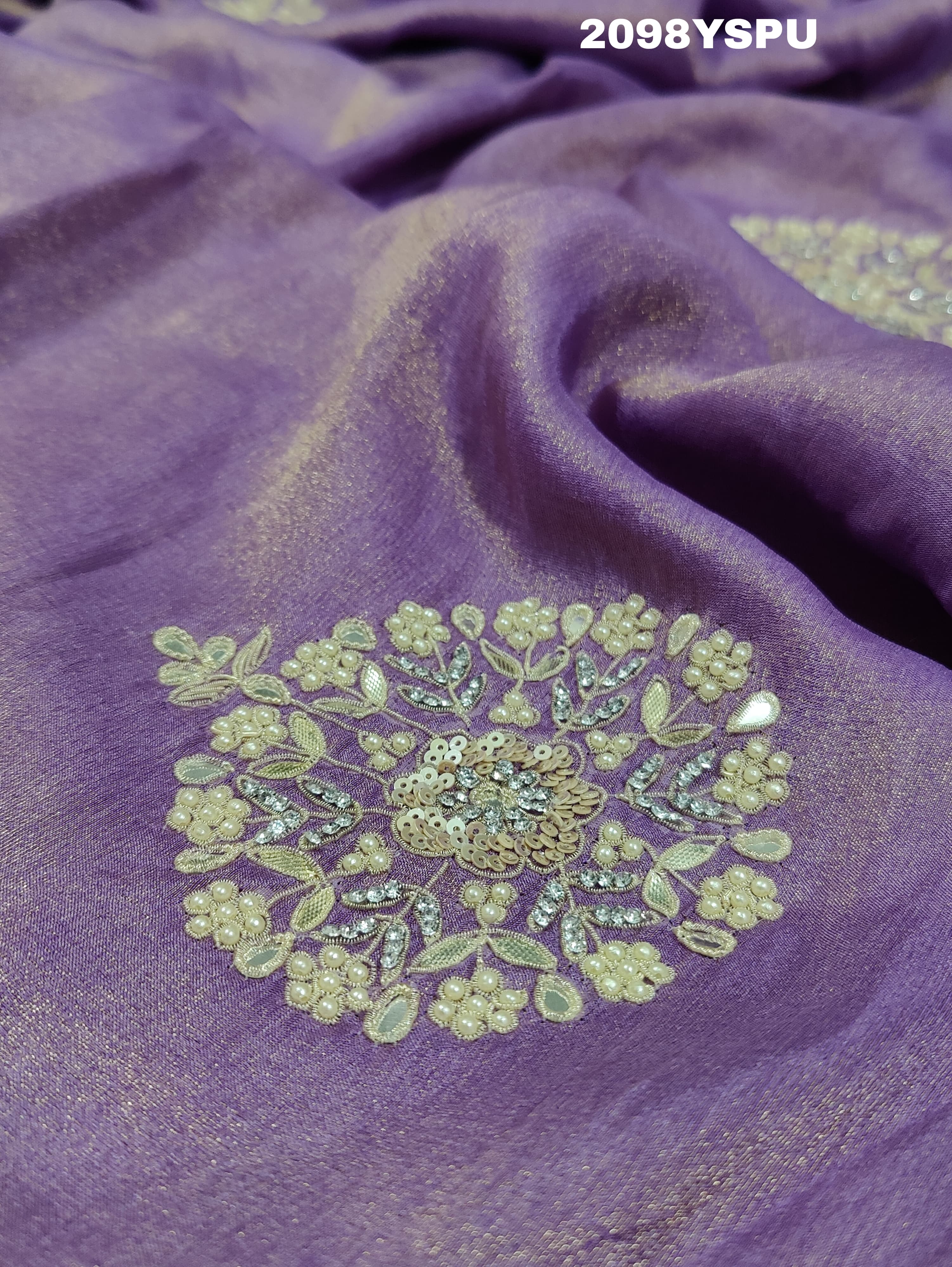  Silk Cut Dana Work With Bollywood Style Saree in purple colour