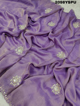  Silk Cut Dana Work With Bollywood Style Saree in purple colour