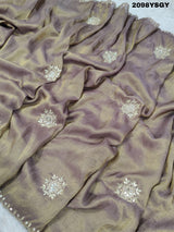 Tussar Silk Cut Dana Work With Bollywood Style Saree in silver colour
