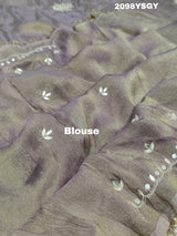 Tussar Silk Cut Dana Work With Bollywood Style Saree in silver colour