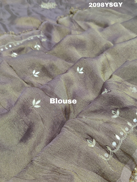 KcPc New Beautiful  Tussar Silk Cut Dana Work With Bollywood Style Saree AMT
