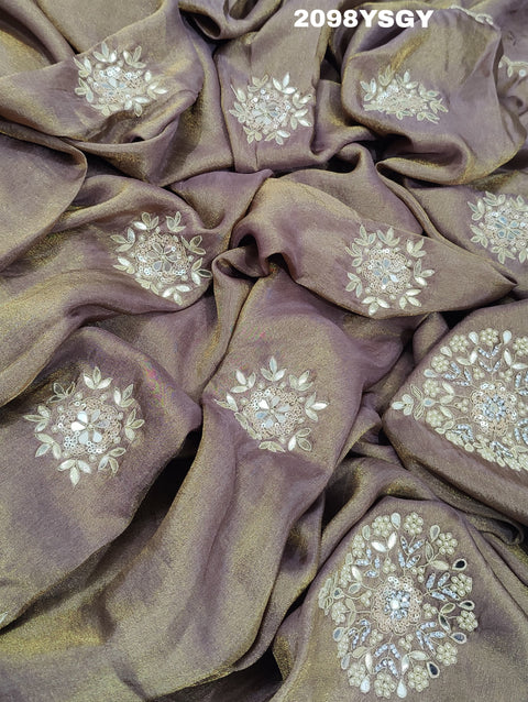 KcPc New Beautiful  Tussar Silk Cut Dana Work With Bollywood Style Saree AMT