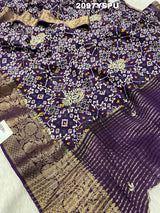 Silk Zardoji Work With Patola Print Style Saree in purple colour