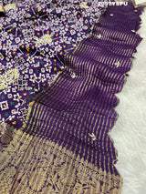 Silk Zardoji Work With Patola Print Style Saree in purple colour
