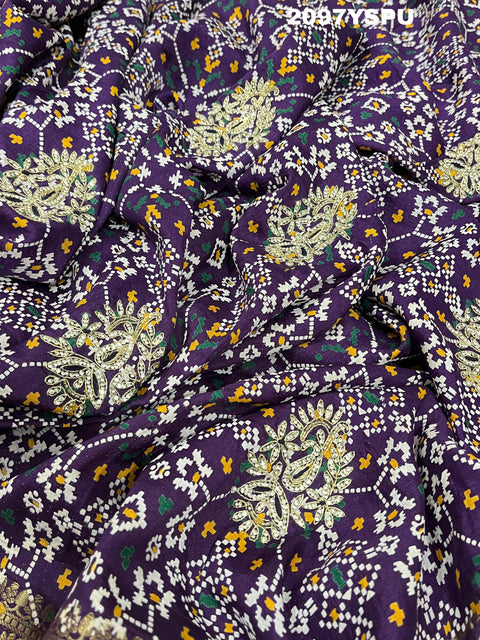 KcPc New Mnga Silk Zardoji Work With Patola Print Style Saree AMT