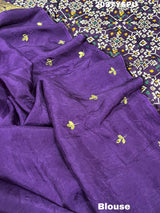 Silk Zardoji Work With Patola Print Style Saree in purple colour