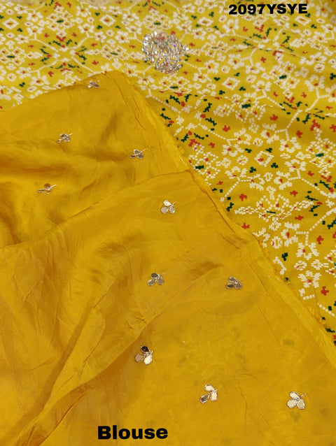 KcPc New Beautiful Mnga Silk Zardoji Work With Patola Print Style Saree AMT