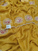  Dola Silk Gotapatti Work With Bollywood Style Saree in yellow colour