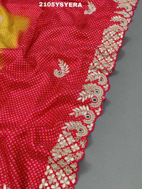 KcPc New Modal Silk Gota patti Work With Bandhani Style Saree ANT