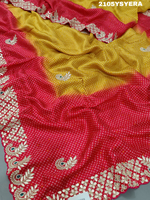 KcPc New Modal Silk Gota patti Work With Bandhani Style Saree ANT