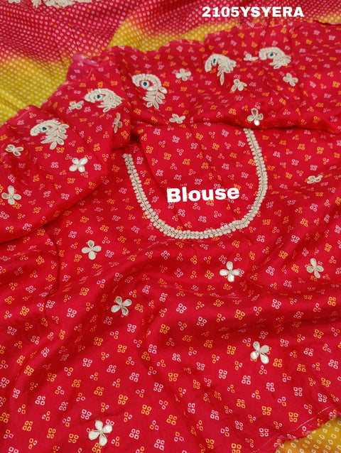 KcPc New Modal Silk Gota patti Work With Bandhani Style Saree ANT