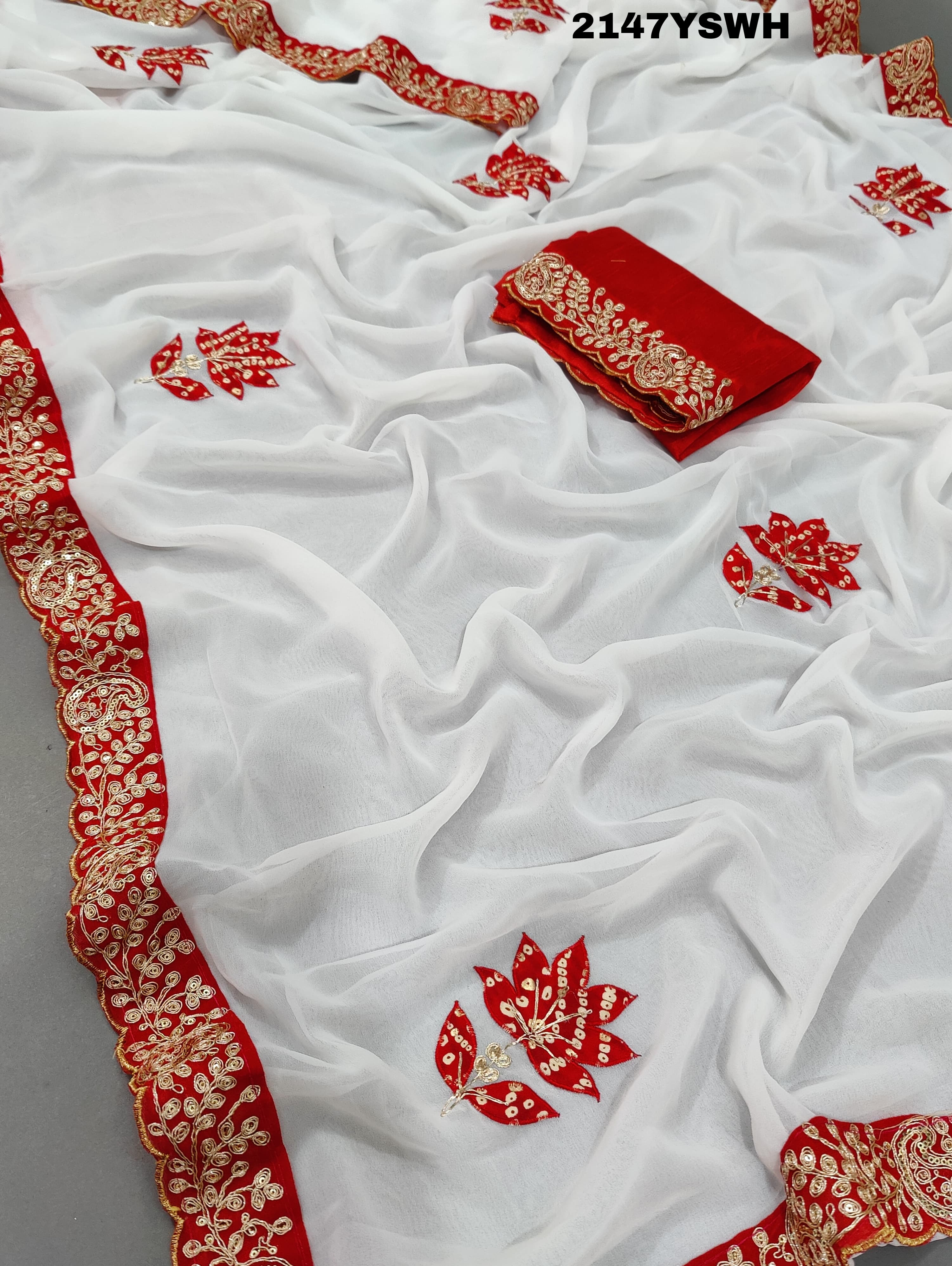 Buy Latest Faag Special Pitan Gotapatti Work Saree KcPc