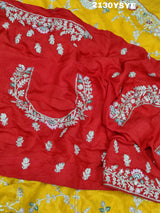  Chinon Rajwadi Style Sequence Embroidery Work saree