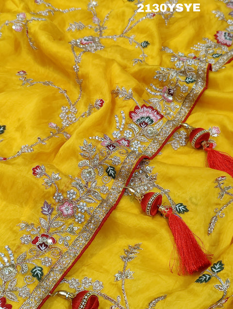 KcPc New Special H O Chinon Rajwadi Style Sequence Embroidery Work saree  PAL