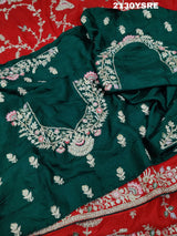  Chinon Rajwadi Style Sequence Embroidery Work saree in red colour