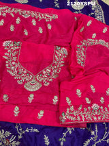 Chinon Rajwadi Style Sequence Embroidery Work saree in purple colour