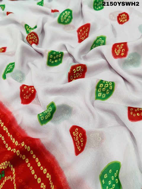 KcPc New Mos Chiffon Bandhani style Printed  Saree VRN