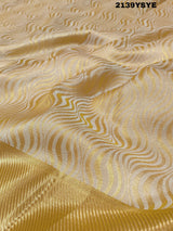 A yellow and gold tissue silk saree with Banarasi zari border