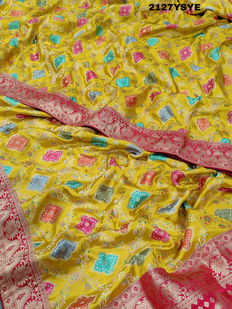 KcPc New Banarasi silk Meenakari Saree PLK