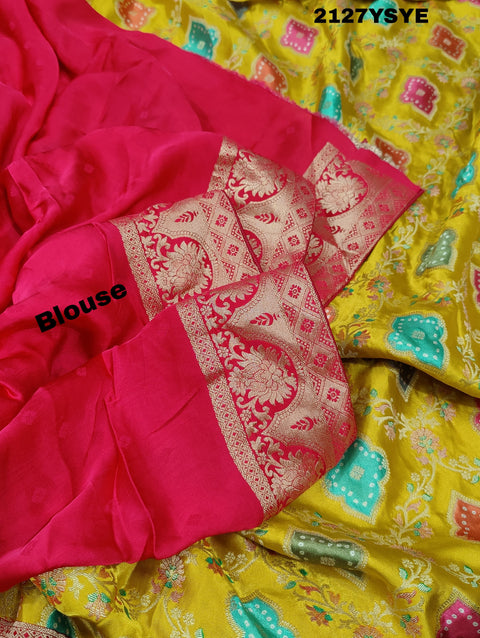 KcPc New Banarasi silk Meenakari Saree PLK