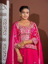 KcPc New Gaji Silk Bandhani Style With Gotapatti Work indo western Dress SATIS