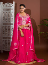 KcPc New Gaji Silk Bandhani Style With Gotapatti Work indo western Dress SATIS