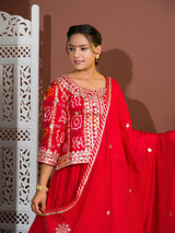KcPc New Beautiful Gaji Silk Bandhani Style With Gotapatti indo western Dress WorkSATIS