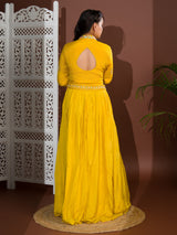 KcPc New Beautiful H O silk Crop Top Style With Kashida Cutdana Work indo western Dress MUL