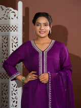 KcPc NewCrape silk Sharara With Cutdana work indo western Dress MUL