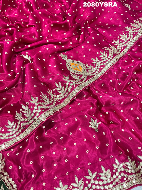 KcPc Modal Silk Bandhani With Gotapatti Work Saree PIF