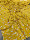 Silk Bandhani With Pearl Gotapatti Work Sareein yellow colour