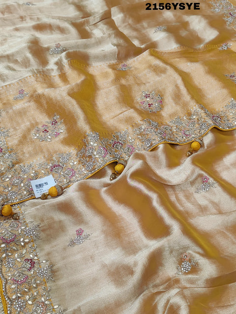 KcPc New Tissue Silk Bollywood Style With Sequence Embroidery Work Saree PAL