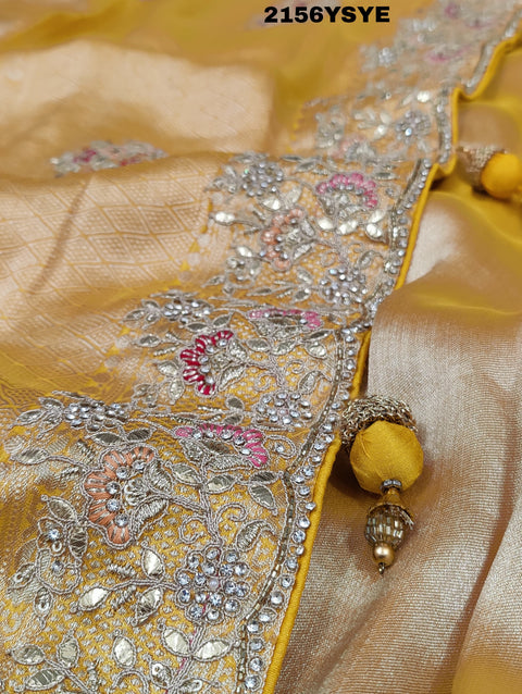 KcPc New Tissue Silk Bollywood Style With Sequence Embroidery Work Saree PAL