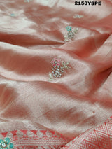  Bollywood Style With Sequence Embroidery Work Saree in peach colour