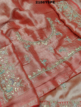  Bollywood Style With Sequence Embroidery Work Saree in peach colour