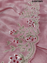  Silk Sequence cutdana Tari Work Saree in pink colour