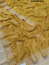  Silk Sequence cutdana Tari Work Saree in yellow colour