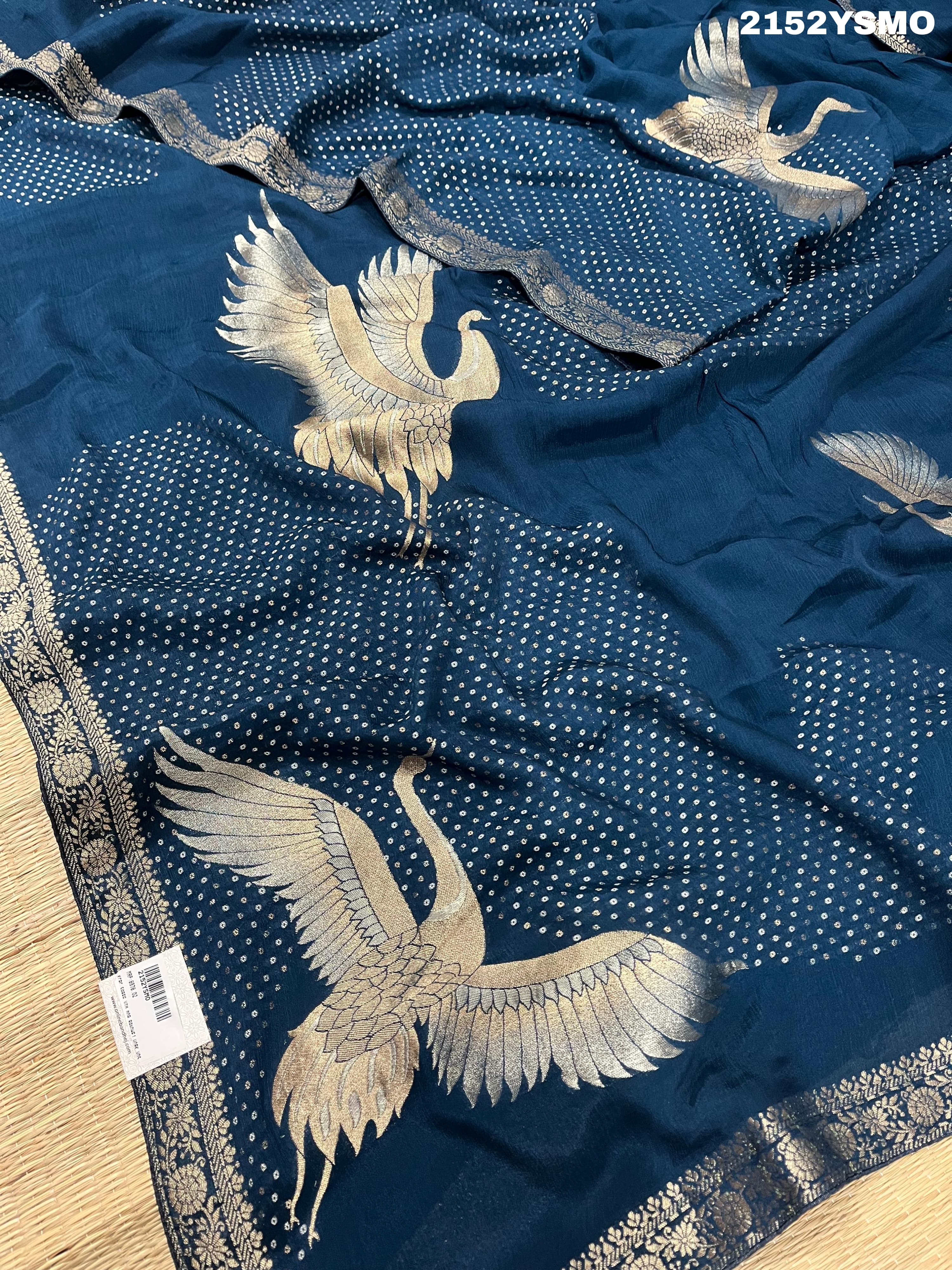 KcPc Special Upada Silk Bandhani With Banarasi weaving Work Saree VIM