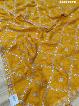 Silk Gotapatti Work Saree in yellow colour
