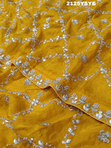 Silk Gotapatti Work Saree in yellow colour