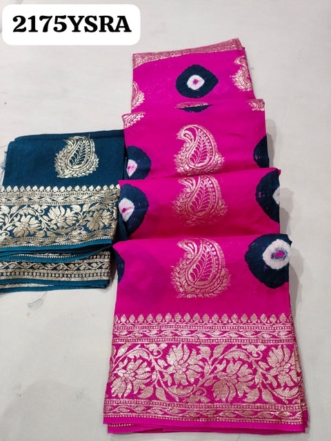 KcPc New Special  Dola Silk Bandhani Zari Weaving Work Saree RTK