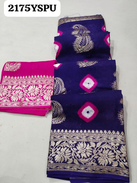 KcPc New Dola Silk Bandhani Zari Weaving Work Saree RTK