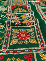 KcPc Elegant Bandhani with Traditional Embroidery Rajwadi Style Saree CHA